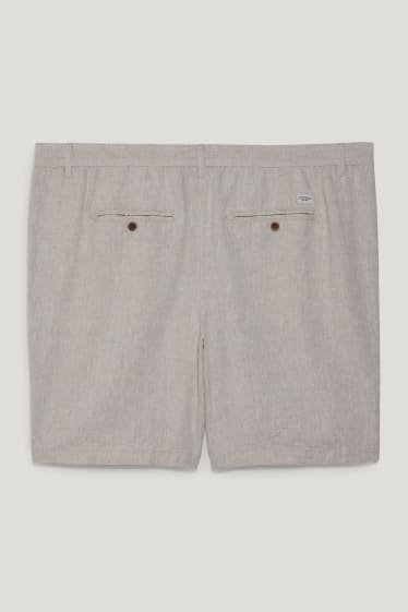 Herren XL - Shorts - Leinen-Mix - hellbeige