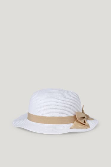 Baby Girls - Cappello di paglia neonati - bianco