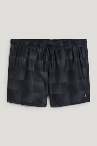Men XL - Swim shorts - check - black