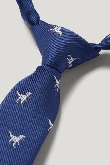 Batolata chlapci - Motiv dinosaura - kravata - se vzorem - tmavomodrá
