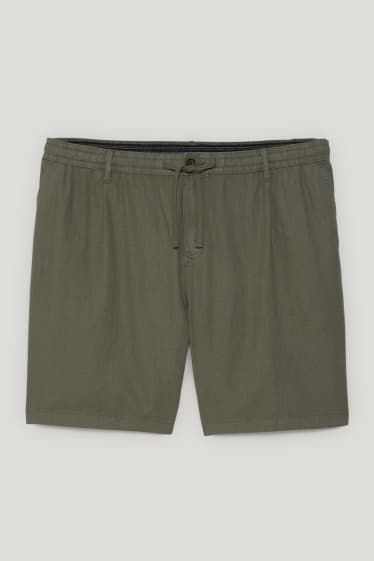Men XL - Shorts - linen blend - green