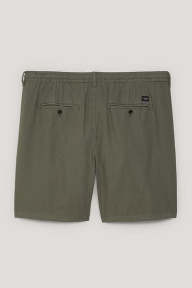 Men XL - Shorts - linen blend - green