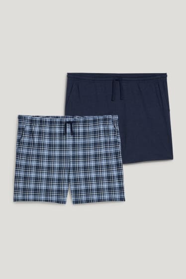 Uomo XL - Confezione da 2 - shorts pigiama - blu scuro