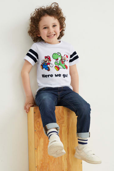 Garçons - Lot de 2 - Super Mario - T-shirts - bleu foncé