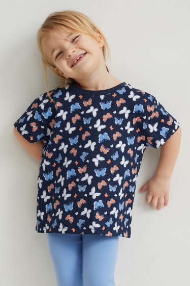 Toddler Girls - Set van 2 - T-shirt - donkerblauw
