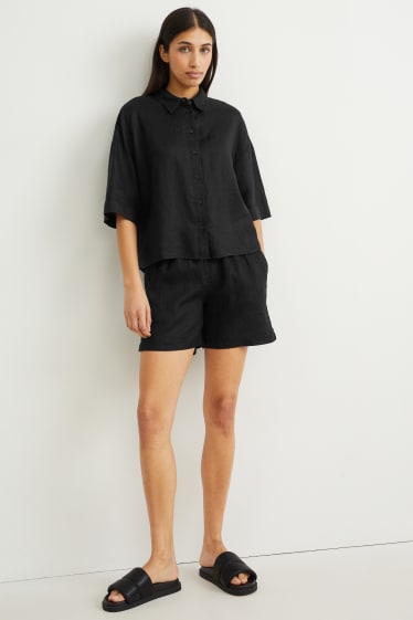 Mujer - Blusa de lino - negro