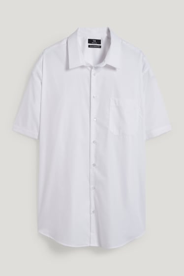 Mężczyźni XL - Koszula - regular fit - kołnierzyk kent - dobrze się prasuje - biały