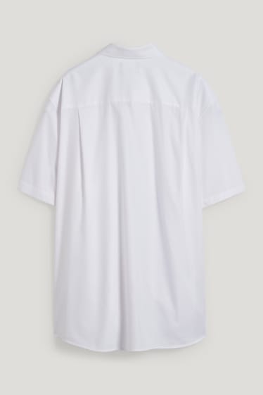 Mężczyźni XL - Koszula - regular fit - kołnierzyk kent - dobrze się prasuje - biały