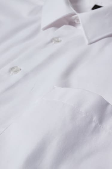 Mężczyźni XL - Koszula - regular fit - kołnierzyk kent - dobrze się prasuje - biały