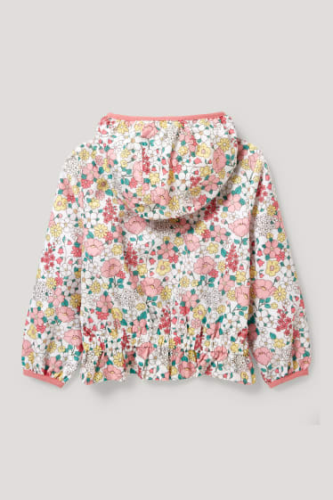 Filles - Veste à capuche - à fleurs - blanc
