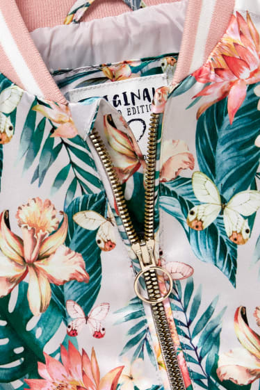 Filles - Blouson - à fleurs - blanc