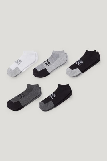 Toddler Boys - Multipack 5 perechi - inscripție - șosete sub gleznă cu motive - alb