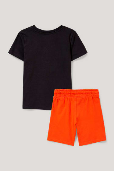 Exclusiv online - Set - tricou cu mânecă scurtă și pantaloni scurți - 2 piese - gri închis