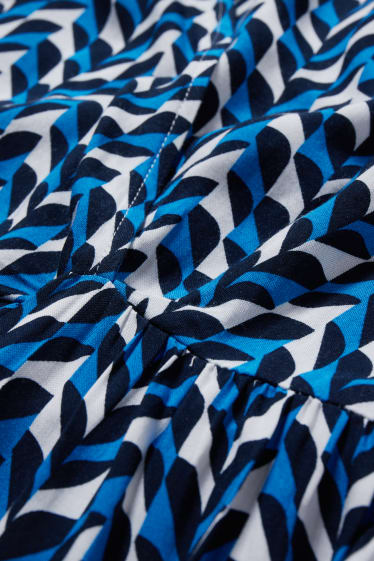 Women - Wrap dress - patterned - blue