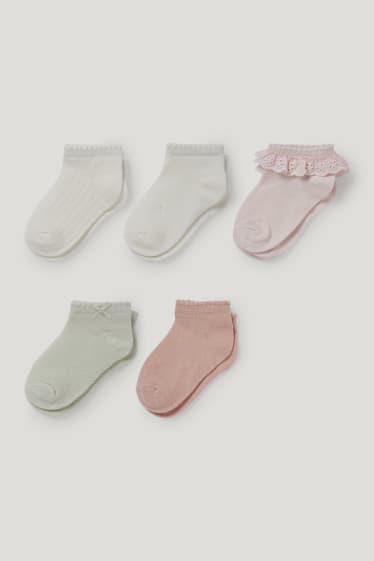 Miminka holky - Multipack 5 ks - ponožky do tenisek pro miminka - růžová