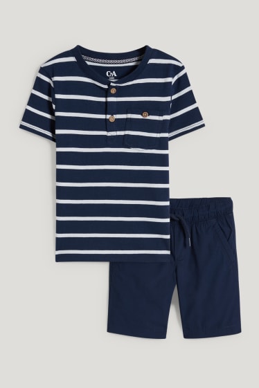 Toddler Boys - Set - tricou cu mânecă scurtă și pantaloni scurți - 2 piese - albastru închis