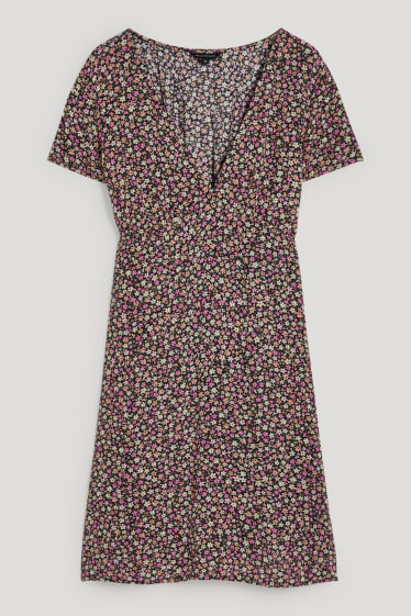 Clockhouse Girls - CLOCKHOUSE - empire-jurk - gebloemd - zwart