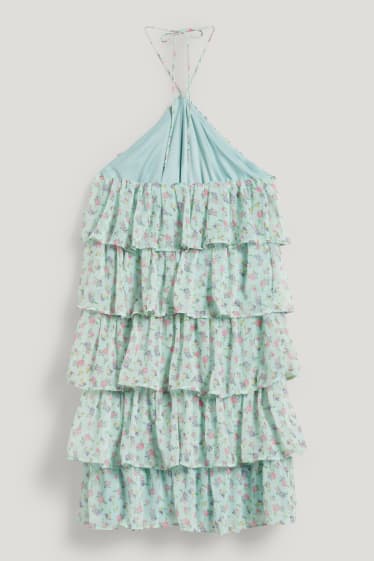 Clockhouse femme - CLOCKHOUSE - robe en gaze - à fleurs - vert clair