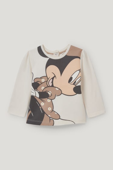 Baby Girls - Minnie Mouse - compleu bebeluși - 2 piese - alb-crem