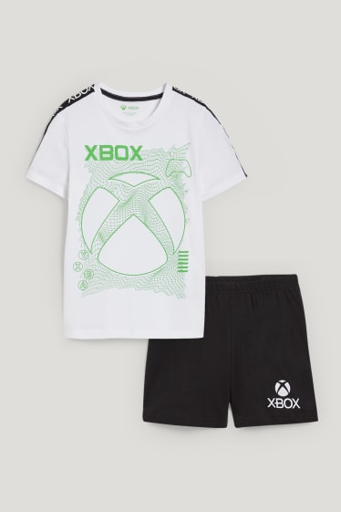 Băieți - Xbox - pijama scurtă - 2 piese - alb
