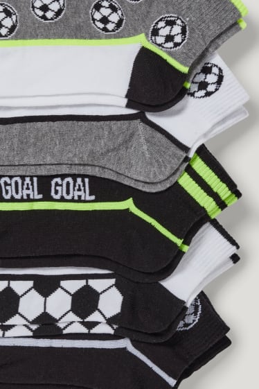 Bambini: - Confezione da 5 - calcio - calze con motivo - nero