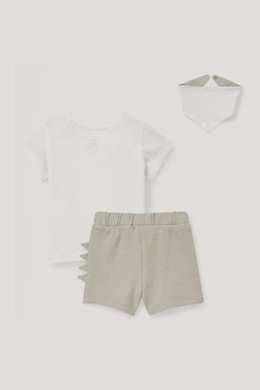 Bébé garçons - Dinosaures - ensemble bébé - 3 pièces - blanc crème