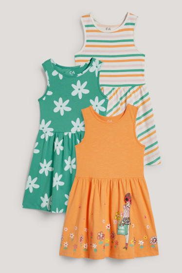 Filles - Lot de 3 - robes - orange
