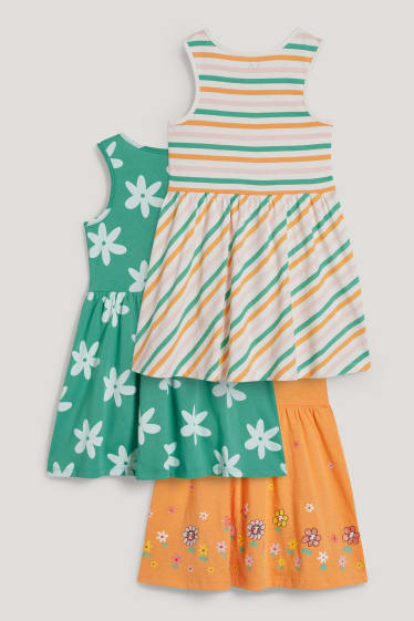 Batolata dívky - Multipack 3 ks - šaty - oranžová