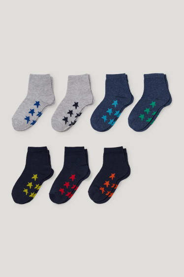 Toddler Boys - Confezione da 7 - stelle - calzini con motivi - blu scuro
