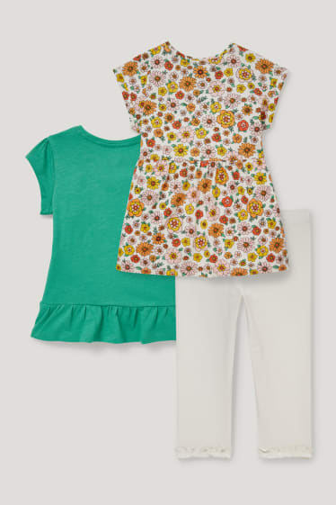 Niñas - Set - 2 camisetas de manga corta y leggings - 3 piezas - verde