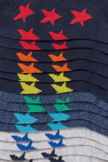 Toddler Boys - Confezione da 7 - stelle - calzini con motivi - blu scuro