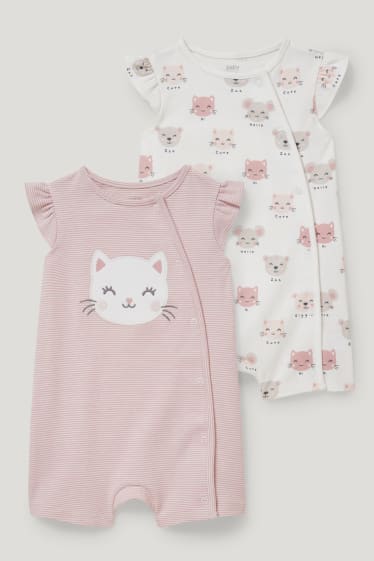 Exclu web - Lot de 2 - pyjamas bébé - rose