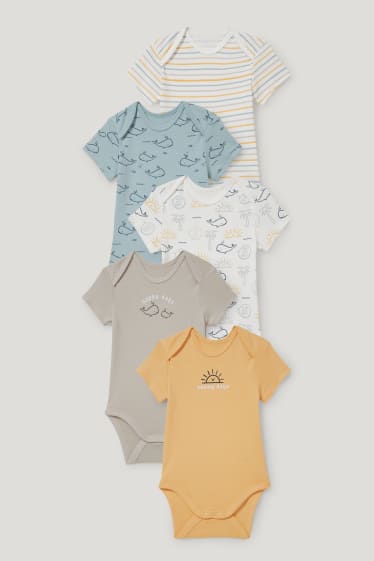 Baby Girls - Multipack 5er - Baby-Body - grau