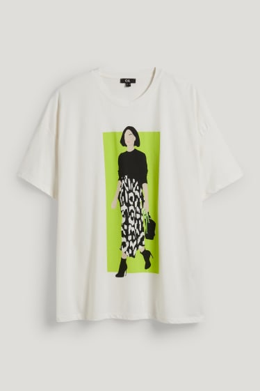 Damen - T-Shirt - cremeweiß