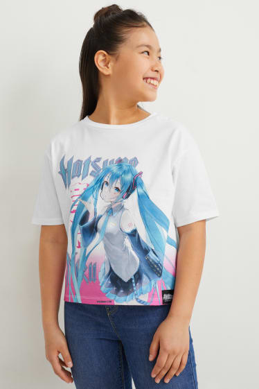 Kids Girls - Hatsune Miku - tricou cu mânecă scurtă - alb