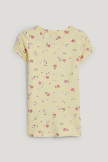 Clockhouse Girls - CLOCKHOUSE - T-shirt - gebloemd - lichtgeel