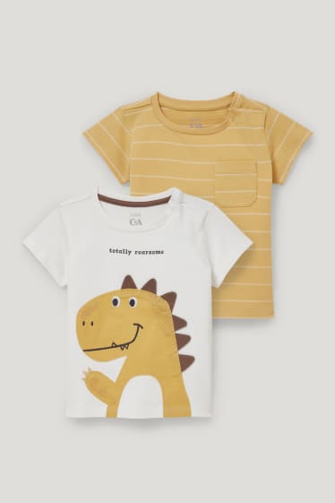 Baby Boys - Confezione da 2 - maglia a maniche corte per neonati - bianco