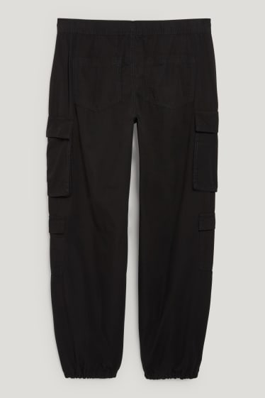 Clockhouse femme - CLOCKHOUSE - pantalon cargo - mid waist - relaxed fit - noir