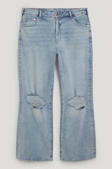 Femei XL - CLOCKHOUSE - wide leg jeans - talie înaltă - denim-albastru deschis