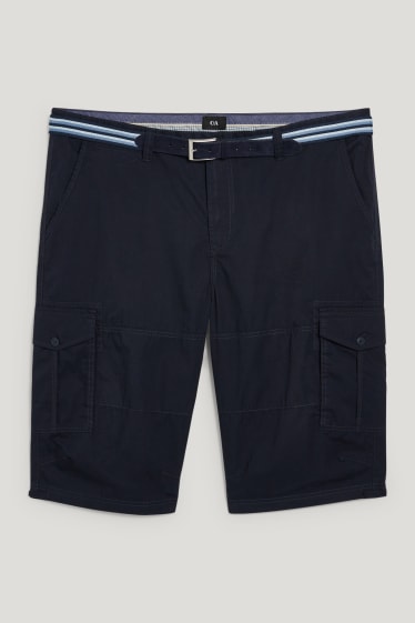 Uomo XL - Shorts cargo con cintura - regular fit - blu scuro