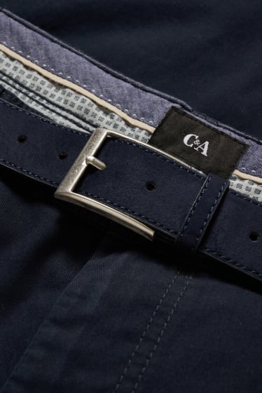 Men XL - Cargo shorts with belt - regular fit - dark blue
