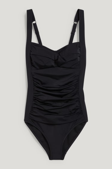 Mujer - Bañador con frunces - con relleno - LYCRA® XTRA LIFE™ - negro