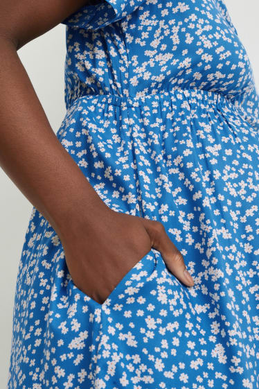 Femmes - Robe d’allaitement - motif floral - bleu