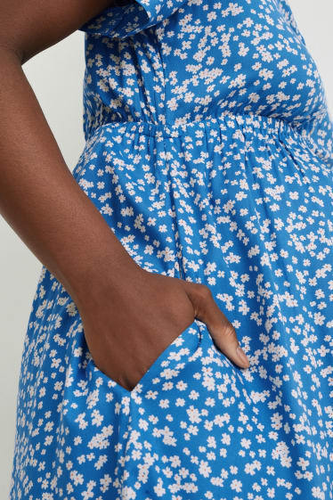 Mujer - Vestido de lactancia - de flores - azul