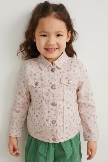 Toddler Girls - Spijkerjasje - gebloemd - roze