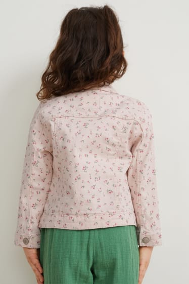Toddler Girls - Spijkerjasje - gebloemd - roze