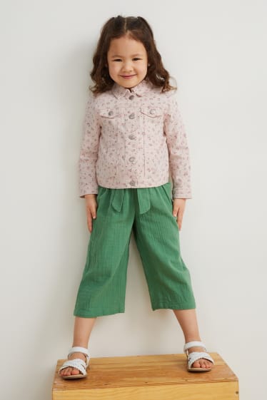 Toddler Girls - Spijkerjasje - gebloemd - roze