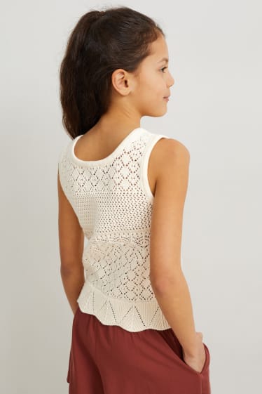 Kids Girls - Strick-Top - cremeweiß