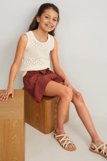 Kids Girls - Strick-Top - cremeweiß