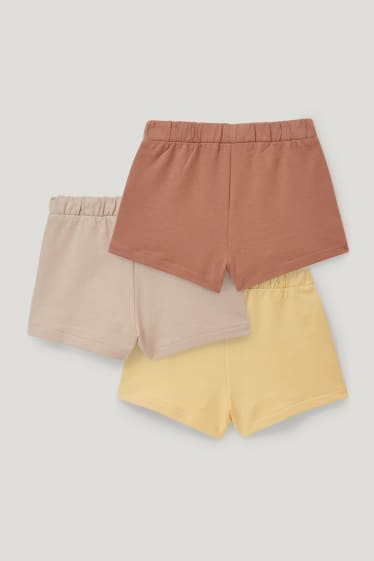 Baby Girls - Multipack 3 perechi - pantaloni scurți de trening bebeluși - bej
